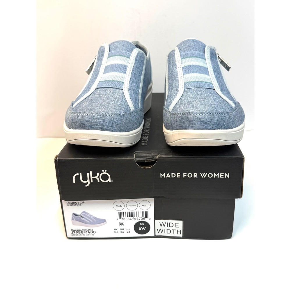 Ryka Women's Lounge Zip Athletic Mule Shoes Flintstone Size 6W NWT/BOX
